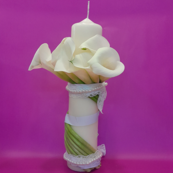 Vela decorada con Calas